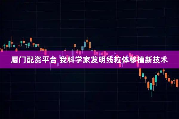 厦门配资平台 我科学家发明线粒体移植新技术