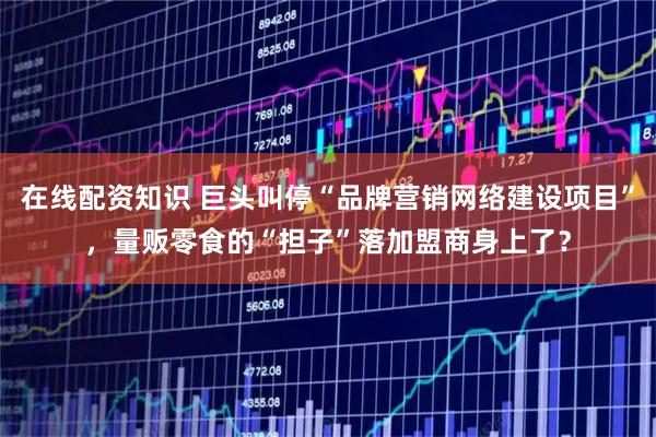 在线配资知识 巨头叫停“品牌营销网络建设项目”，量贩零食的“担子”落加盟商身上了？